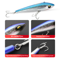 Umpan Pancing Pencil Wobblers 73g 135mm, Umpan Getar VIB, Crankbaits, Umpan Keras Buatan untuk Memancing Marlin, Tuna, dan Ikan Besar