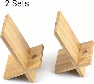 Handcrafted Bamboo Smartphone <b>Stand</b> High Quality Holder Mobile Phone <b>Tablet</b> | Custom Logo Printing for Corporate Gifts - Product Image 1