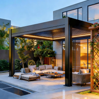 Pavillon extérieur moderne avec structure en acier thermolaqué blanc et auvent à lames orientables résistant aux intempéries pour un confort quotidien en extérieur