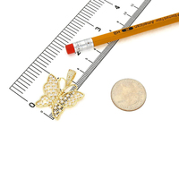 Collier pendentif papillon en diamant blanc pour femme, plaqué or 14 carats, laiton, tendance, cadeau