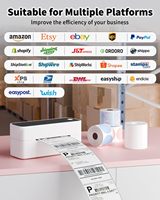 Impresora de Etiquetas de Envío Phomemo PM241BT, Impresora Térmica Inalámbrica de 4x6 para Pequeñas Empresas, 150 mm/s para Shopify UPS