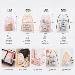 ถุงเชือกรูด CPE แบบใช้ซ้ำได้ ขายดี สำหรับเสื้อผ้า/ชุดชั้นใน/เครื่องสำอาง ถุงบรรจุภัณฑ์พลาสติกแบบเชือกรูด - Product Image 3