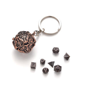 Медный мини-набор многогранных кубиков 6 мм с гравировкой для настольных ролевых игр DND RPG - Product Image 3