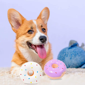 2025 Pet ürünleri özelleştirmek kauçuk lateks suşi Donuts meyve karikatür Pet peluş toptan Pet köpek oyuncak yapma malzemeleri - Product Image 3