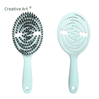 Brosse à cheveux ventilée en nylon et poils de sanglier mélangés, vente en gros d'usine OEM avec logo personnalisé