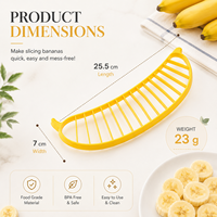 Snelle verzending, handmatige bananen snijder, fruit snijder, uniforme snijder, bananen snijgereedschap, keuken gadget voor ontbijt, salade, dessert