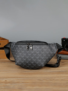 Sac banane unisexe de haute qualité, imperméable, style streetwear, avec fermeture éclair, texture PU et doublure en polyester, pour activités de plein air - Product Image 2