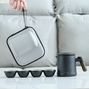 Giá rẻ tốt Trung Quốc Tea Cup Set với nắp Gốm dễ thương màu đen Sứ cup của trà tùy chỉnh cho cà phê và trà - Product Image 1
