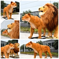Modèle d'animal de simulation de parc animalier, Lion grandeur nature, Modèle animatronique, Lion taille réelle à vendre