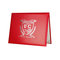 Porte-diplôme personnalisé en papier rigide A4, classeurs en carton, logo estampé argenté, couverture de certificat de diplôme en PVC/PU
