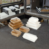 Support ODM, personnalisation de boîtes à sushi jetables en papier kraft PP, étanches, de haute qualité, à emporter, plateau à sushi portable