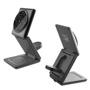Watch Earphone <b>Wireless</b> Charging Foldable Desktop Charging Stand Fast Charging Mobile Phone 3 in 1 Anti-fire <b>Wireless</b> Charger - Product Image 4