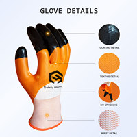 Gants de travail en nitrile 13G semi-enduits CY Wholesale, gants de sécurité en polyester tricoté sans couture avec pointes des doigts renforcées