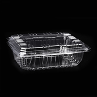Boîte en plastique transparente jetable à clapet avec trous de ventilation, taille et forme personnalisées, emballage