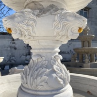 Personnalisé fontaine en marbre décoratif extérieur de jardin fontaine de jardin en marbre marbre lion fontaine
