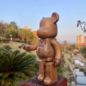 Su misura 1000% 400% artigianato <span class=keywords><strong>in</strong></span> <span class=keywords><strong>legno</strong></span> bearbrick statua orso mattoni Lakers n. 8 Kobe Bryant scultura per la decorazione della casa giocattoli - Product Image 6