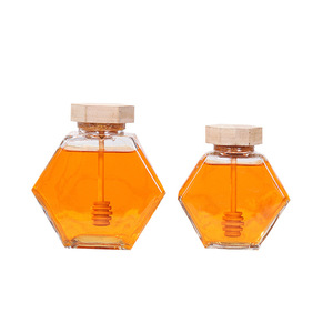 Tarro de Miel de Vidrio Hexagonal - Product Image 1