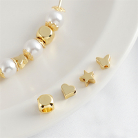 Perles entretoises en laiton plaqué or 18 carats, forme papillon et fleur, accessoires de bijouterie, perles séparées pentagramme, composants pour la fabrication de bijoux