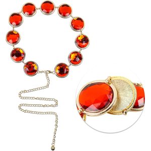Cinturón Raven con Piedras Preciosas Rojas, Cadena de Cintura Ajustable, Conjunto de Joyería para Disfraces de Cosplay, Accesorio de Moda Unisex - Product Image 5