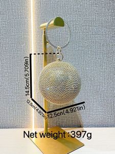 Dinner Women's Clutch <b>Bag</b> With Accents PU Material Polyester <b>Small</b> Size Round Ball for Daily Use Tanjing - Product Image 5