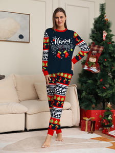 RUIQUWIN Premium Soft Comfortable <b>Christmas</b> <b>Pajama</b> Set <b>for</b> Women Cozy Holiday Homewear <b>for</b> <b>Family</b> Letter Print Sleepwear Autumn - Product Image 3