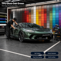 WrapMaster 1.52*15m OEM Film de protection de peinture PPF TPU vert chêne brillant, résistant aux rayures et hydrophobe, pour voiture