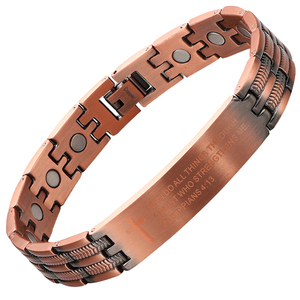 Nuevo y Moderno Anillo Geométrico de Cobre Antiguo con Baño de Cobre, <span class=keywords><strong>Terapia</strong></span> Magnética Bioenergética para el Alivio del Dolor y la Artritis, para Hombre, Aniversario - Product Image 1