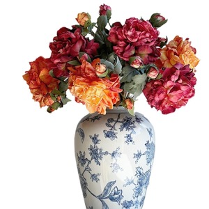 <b>Artificial</b> <b>Peonies</b> Silk Flowers Oil Painting Style Realistic Wedding Decor China Made - Product Image 4