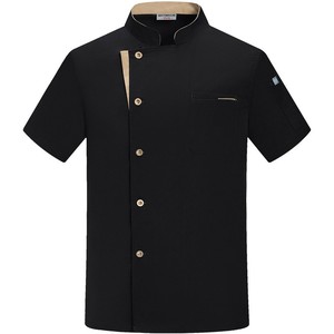 Uniforme de chef professionnel pour homme, fermeture asymétrique, poche poitrine, tenue de cuisine confortable pour boulangerie, restaurant, service culinaire - Product Image 2