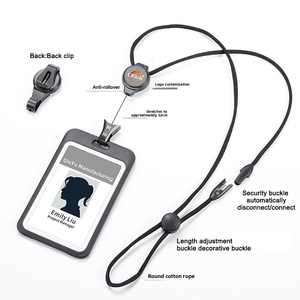 <span class=keywords><strong>Porte</strong></span>-<span class=keywords><strong>badge</strong></span> <span class=keywords><strong>transparent</strong></span> double face extensible avec cordon pour carte d'identité - Product Image 3