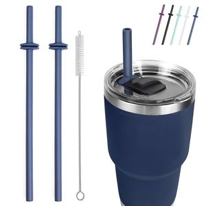 Source Factory Silicone <b>Straw</b> for Yeti Rambler <b>Reusable</b> <b>Straws</b> & Cleaning Brush for Yeti 30/20 oz Tumbler with Magslider Lid - Product Image 3