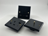 Interruptor y Enchufe de Madera de Nogal Estándar del Reino Unido de 86 mm, 1 Vía, para Uso Doméstico y Hotelero, Precio de Fábrica