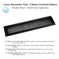 Grille d'aération décorative linéaire |   Motif de travail du bois chinois |   Grille de ventilation murale/sol en métal durable