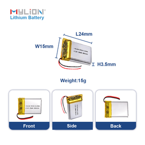 Nueva llegada 3,7 V 351524 130mAh batería recargable Lipo para auriculares MP3 pulsera/altavoz Bluetooth/reproductores de DVD portátiles - Product Image 6