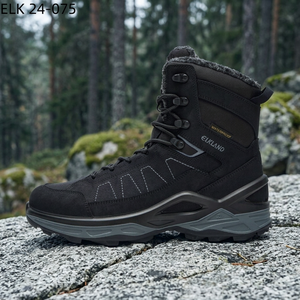 Botas de Senderismo de Invierno, Impermeables, Parte Superior de Gamuza, Suela de Goma, Color Negro - Product Image 3