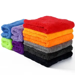 Wholesale For Super Plush Car Wash Towel 40*40cm Edgeless Car Cleaning Towel 500gsm Detailing Towel