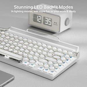 Nuevo Teclado Mecánico Retro con Diseño de Puntos, Tamaño Completo, Retroiluminado, USB-C, Inalámbrico, Modo Dual, para Escritorio, Teléfono Móvil, Tableta, <span class=keywords><strong>MAC</strong></span> - Product Image 3