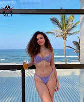 Maillot de bain avec Logo personnalisé, violet, Bikini, nouveau matériau, 2023