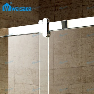 Precio al por mayor enmarcado de acero inoxidable de vidrio templado de esquina de ducha de doble puerta corredera cuarto de baño - Product Image 3