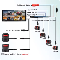 Layar Sentuh Nirkabel 10,36 inci Carplay & Android Auto Kamera Mundur 4K Keamanan dengan Alarm Titik Buta untuk Mobil & Truk Dash Cam