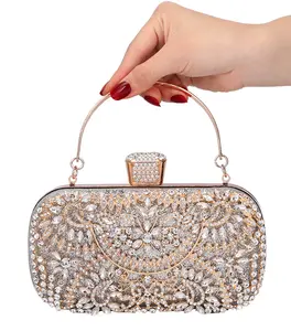 2022 Spring luxury Diamond Rhinestone Pearls Beaded Wedding Clutch Purse ladies bridal evening bag clutch