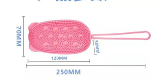 Nouveau <span class=keywords><strong>sac</strong></span> à savon exfoliant en silicone pour bain moussant, brosse de massage double face pour le bain - Product Image 6