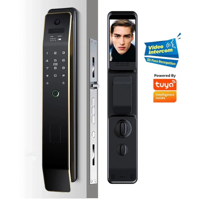 NEW 3D Face Recognition Aluminum Camera Matter Apple Homekit Alexa Electric Digital Smart Door Lock with Biometric Features
