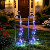 Lampe solaire LED de jardin à piquet décorative en métal avec design étanche