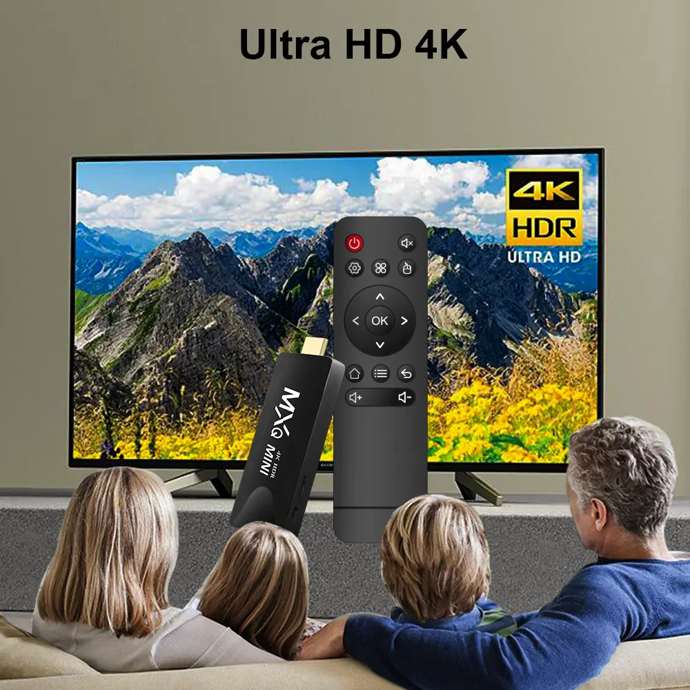 Fábrica al por mayor bajo precio nuevo MXQ MINI Smart TV Box Android 1 + 8GB Android TV Stick 4K para TV