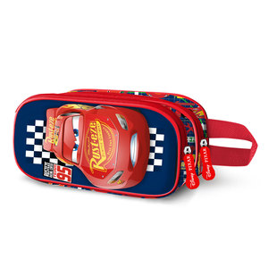 Karactermania para Cars 3 Estuche Doble 3D para Lápices con Cierre de Cremallera, Tela Negra - Uso Escolar y de Oficina - Product Image 1