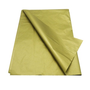 Papier de soie doré métallisé double face, couleur d'encre jaune doré, pour l'emballage cosmétique - Product Image 1