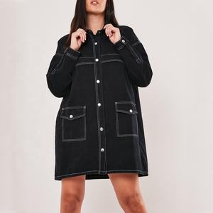 <span class=keywords><strong>Chaqueta</strong></span> negra <span class=keywords><strong>de</strong></span> talla grande con logotipo personalizado para <span class=keywords><strong>mujer</strong></span> <span class=keywords><strong>gorda</strong></span> <span class=keywords><strong>Chaqueta</strong></span> vaquera larga <span class=keywords><strong>de</strong></span> moda fresca para <span class=keywords><strong>mujer</strong></span> con <span class=keywords><strong>punto</strong></span> blanco en contraste - Product Image 1