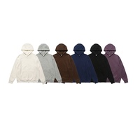 Pull à capuche en coton doublé polaire personnalisé avec logo OEM pour homme, coupe ample, style américain, col montant, qualité supérieure, couleur unie