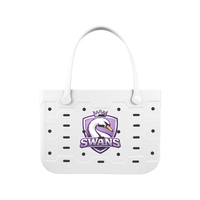 Sac à main élégant personnalisé avec logo cygne en EVA pour femme, sac fourre-tout ajouré respirant pour femme, sac à bandoulière de voyage extérieur avec emblème personnalisé